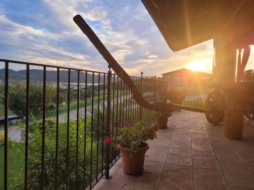 a view from a balcony with a hose at Cascina Coste in Roppolo