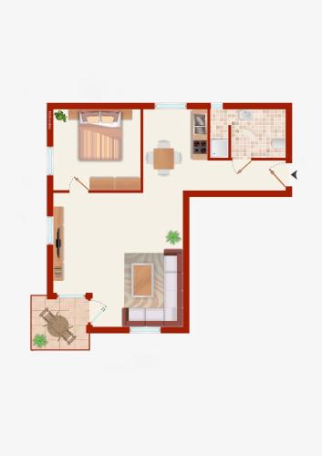 a floor plan of a house at Haus Calmsailing in Börgerende-Rethwisch