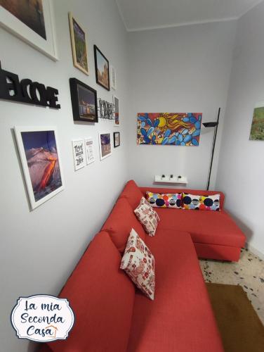 Χώρος καθιστικού στο La mia seconda casa ad Aci Castello