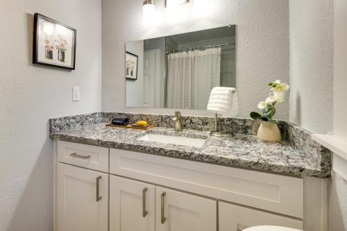 オーランドにあるDtwn Winter Garden Home 12 Mi to Disney!の洗面台と鏡のあるバスルーム