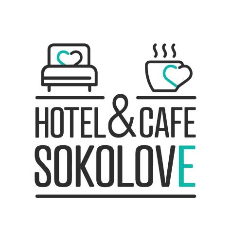 a logo for a hotel and cafe sauna at Hotel & Cafe SokoLOVE in Sokolov