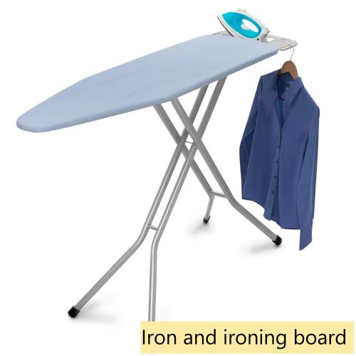 a long iron and ironing board with a blue jacket on it at Stan na dan Koprivnica-Comfort in Koprivnica