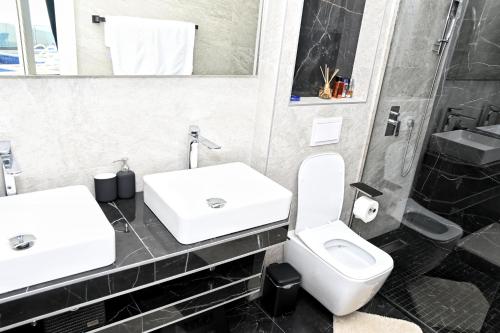Bilik mandi di Lux Villa LUS near Dubrovnik with private pool