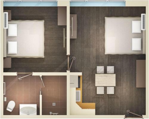 a floor plan of a bathroom with a toilet at Elite Pension in Štúrovo