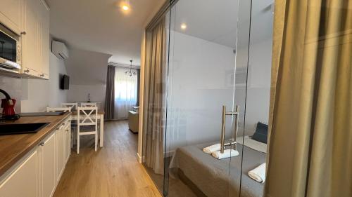 Kuchyň nebo kuchyňský kout v ubytování Villa Gravaldi