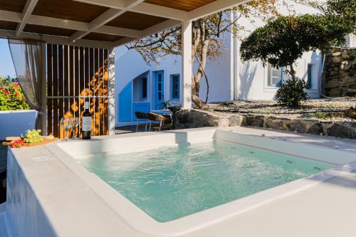 una piscina en el patio trasero de una casa en SunSea Living Suites, en Vourvoúlos