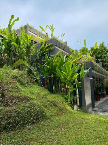 a garden with plants on the side of a building at The CIVYT in Ubud