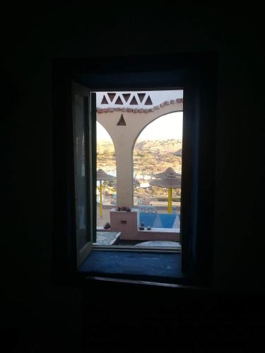 a view from a window of a resort at Omay ka in Aswan