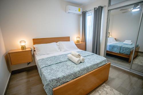 Postel nebo postele na pokoji v ubytování Apartamento con piscina de 3 habitaciones Bávaro