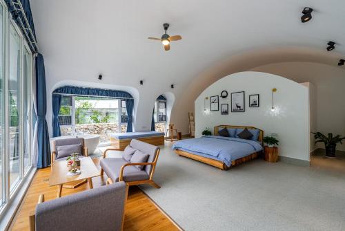 Posezení v ubytování Starstay Wuling Mountain B&B