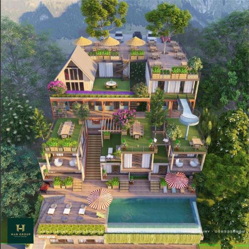 a rendering of a house with a garden at Wonderland Homestay - Venuestay in Vĩnh Phúc