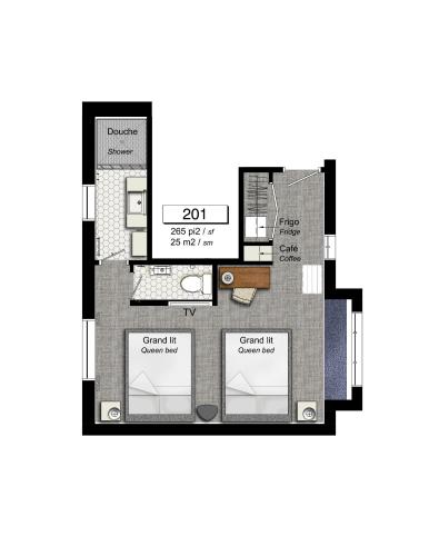 a floor plan of a house at Chez Truchon Bistro-Auberge in La Malbaie