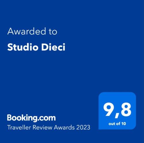 a screenshot of a cell phone with the text awarded to studio digest at Studio Dieci in Drama