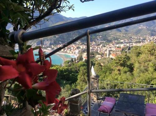 a balcony with a view of a city at B&B Maremesco in Levanto