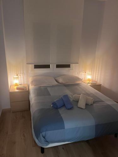 1 dormitorio con 1 cama grande y 2 almohadas en Apartamento Centro León GVSM, en León