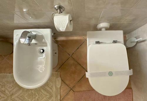a bathroom with a toilet and a bidet at La Casa di Filippo in Quercianella