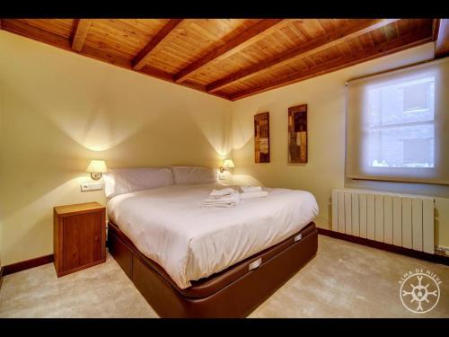 a bedroom with a large bed and a window at BACIVER de Alma de Nieve in Naut Aran