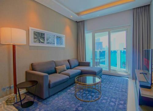 Χώρος καθιστικού στο Luxury Hotel Apartment With A Canal View