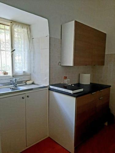 a kitchen with a sink and a counter top at Il limoneto dei Cinque Sensi,apartment with garden in Vernazza