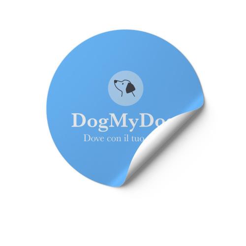 a blue circle with a dog myda logo at Comodo rifugio montano LA STAFFA in Valdidentro in Premadio