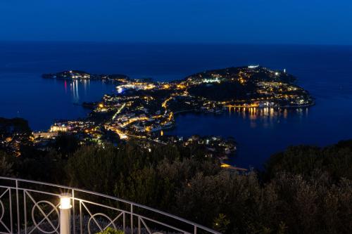 a view of a city at night at Villa The View in Villefranche-sur-Mer