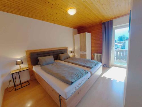 巴德米滕多夫的住宿－Apartments in Bad Mitterndorf Steiermark 43185，一间卧室设有一张床和一个大窗户
