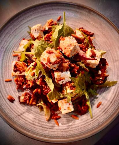 a plate of food with meat and lettuce at The Regency Hotel in Solihull