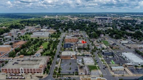 an aerial view of a city with buildings at Bama Getaway in Tuscaloosa