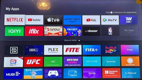 a television screen with different types of different logos at Pandora’s Nest in Manila