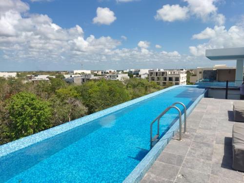 Bazén v ubytování Nuevo Estudio con terraza totalmente equipado Tulum Aldea Zama nebo v jeho okolí