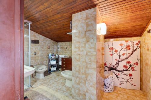 uma casa de banho com um WC e um lavatório em Appartamento Gran Vista em Premeno