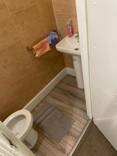 ein Bad mit einem WC und einem Waschbecken in der Unterkunft Montrose Street in Marton