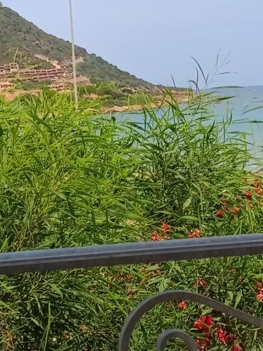 a view of the ocean from a balcony at Villa Orsola in Villaputzu