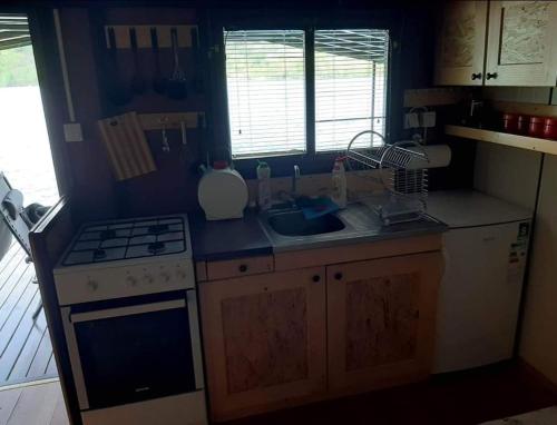 Kuchyň nebo kuchyňský kout v ubytování Floating apartmens Perucacki Raj