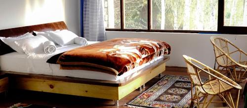 Ladakh Eco House tesisinde bir odada yatak veya yataklar