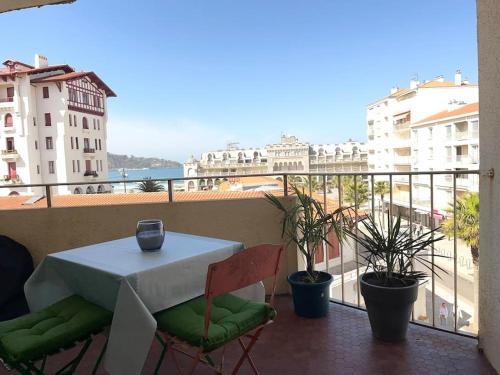 Hendaye plage charmant studio 2pers avec grande terrasse vue mer