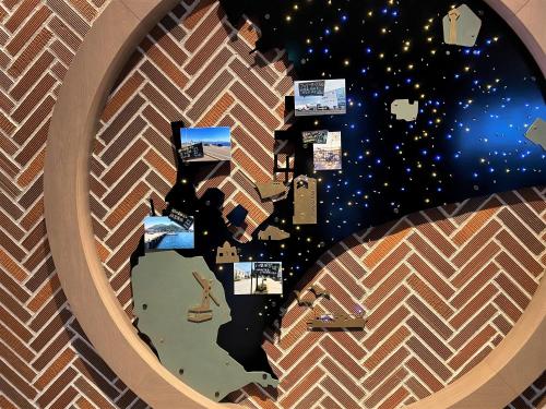 an overhead view of a room with a star ceiling at Tokyu Stay Hakodate Asaichi Akarinoyu in Hakodate