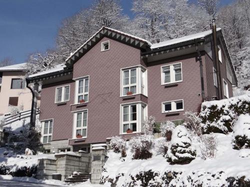 a house with snow in front of it at Apartment Barmettlenstrasse 26 by Interhome in Engelberg