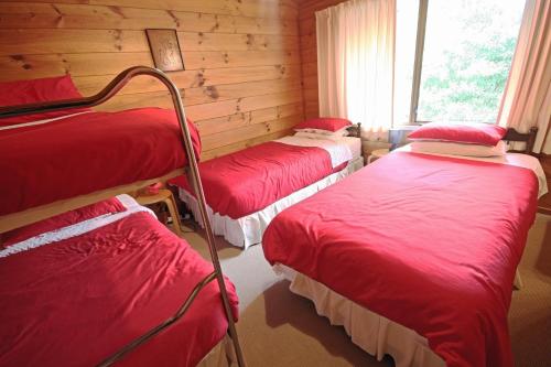 Een bed of bedden in een kamer bij Tony's Lodge
