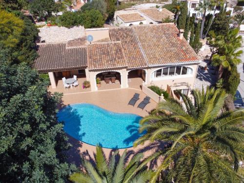 an aerial view of a house with a swimming pool at Villa Marita by Interhome in Moraira