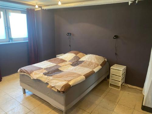 1 dormitorio con cama y ventana en Central Copenhagen Apartment en Copenhague