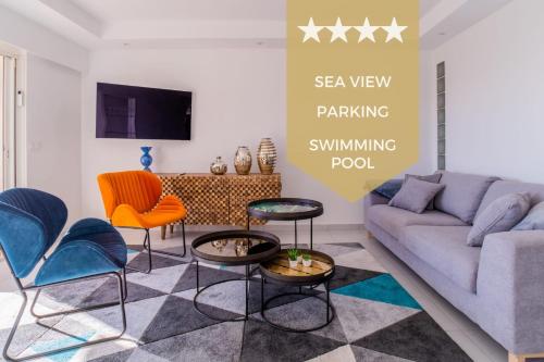 2-Br Apartment Terrace Sea View Pool Parking