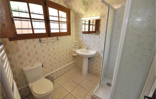 アゲにあるDomaine De La Bastide Dagayのバスルーム(トイレ、洗面台、シャワー付)