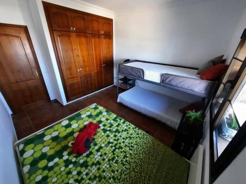 a room with a bed and a green rug at LANZATE! in Tinajo