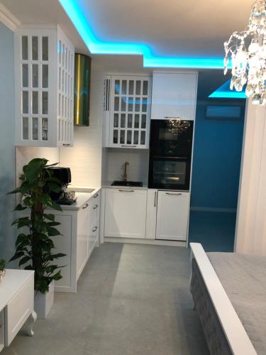 Kuchyň nebo kuchyňský kout v ubytování Apartments MERLIN Sienkiewicza Zamość