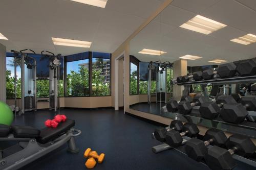 a gym with treadmills and treadleys in a room at Marriott's Maui Ocean Club - Lahaina & Napili Towers in Lahaina