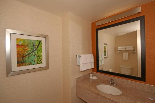 a bathroom with a sink and a mirror at Fairfield Inn & Suites by Marriott Aiken in Aiken