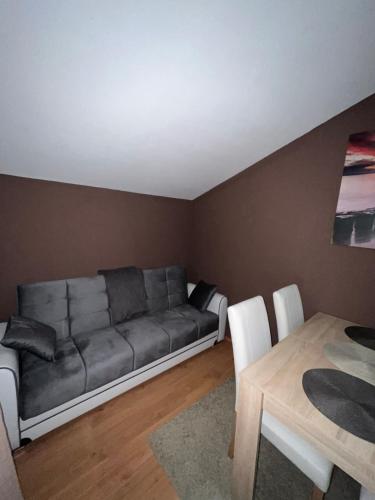a living room with a couch and a table at Apartments Mira in Bibinje