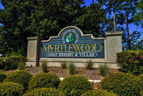 a sign for ayrvell golf resort and villas at Pet-Friendly - Luxe 3BR Golf Villa - 5 Mins to Beach - Sleeps 8 in Myrtle Beach