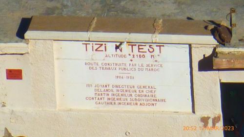 a sign that says tik test on a wall at Tizintest LA HAUTE VUE 2100M - Hôtel Restaurant in Mezdiout